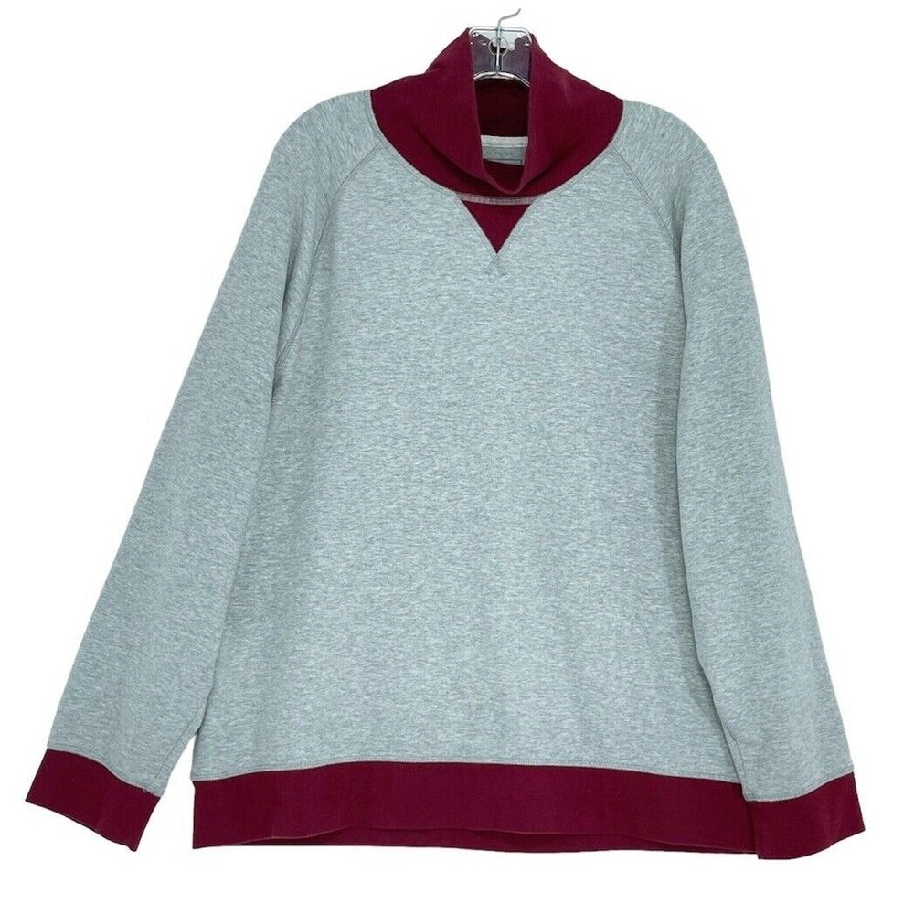 Mens Turtleneck Fleece Sweatshirt XLarge in Soft Grey Heather Club Room - Picture 2 of 16